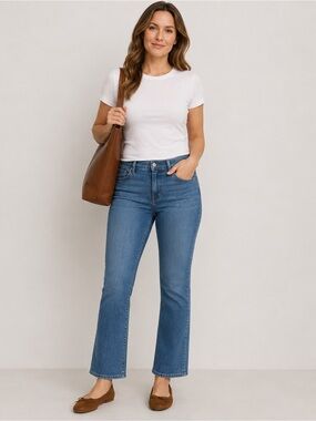NYDJ Petite Billie Mini Bootcut Jeans Ankle Crop Stretch Denim Midsize Fashion